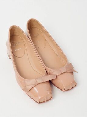 Christian Louboutin Mamaflirt Beige Paten Leather Ballet Pump
